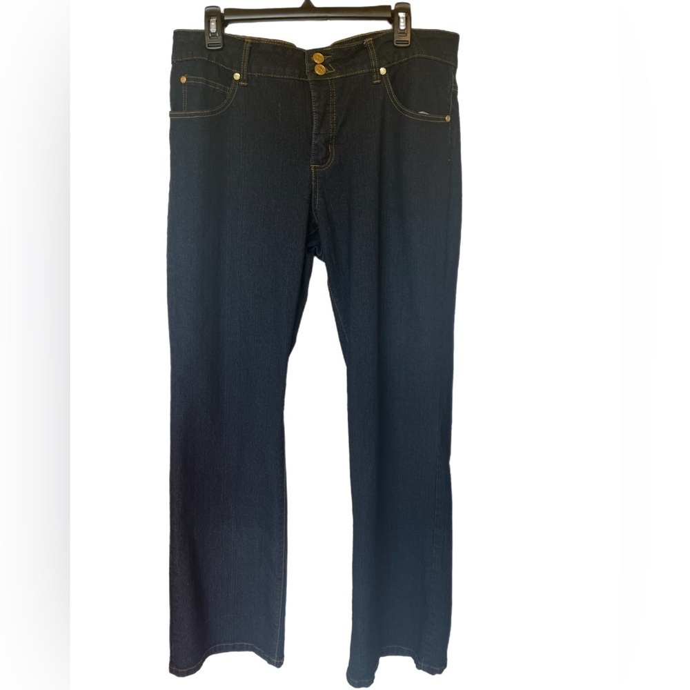 Bill Blass Dark Denim Jeans With Beaded Back Pockets 2 Beads Missing Size 14